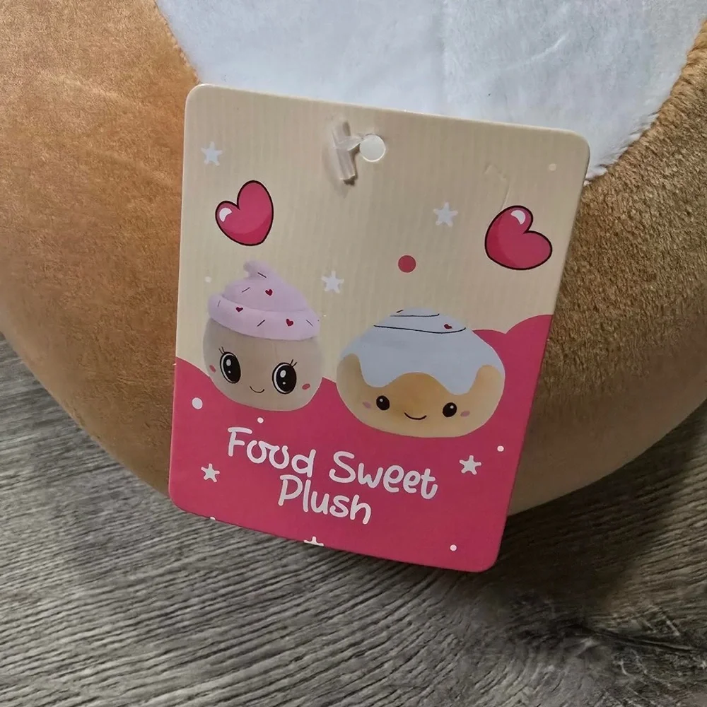 Food Sweet Plush Cinnamon Roll Pillow‎ Swirly New Top With Hearts Valentines